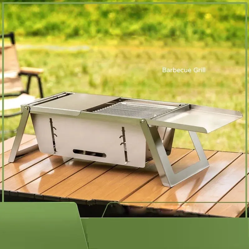 Portable BBQ Grill with Stainless Steel Bracket