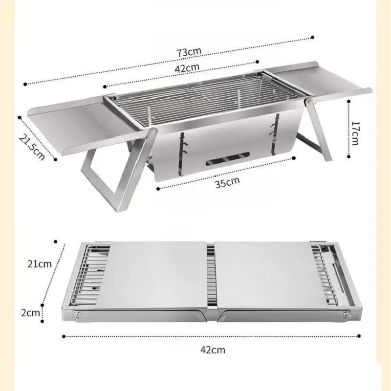 Portable BBQ Grill with Stainless Steel Bracket