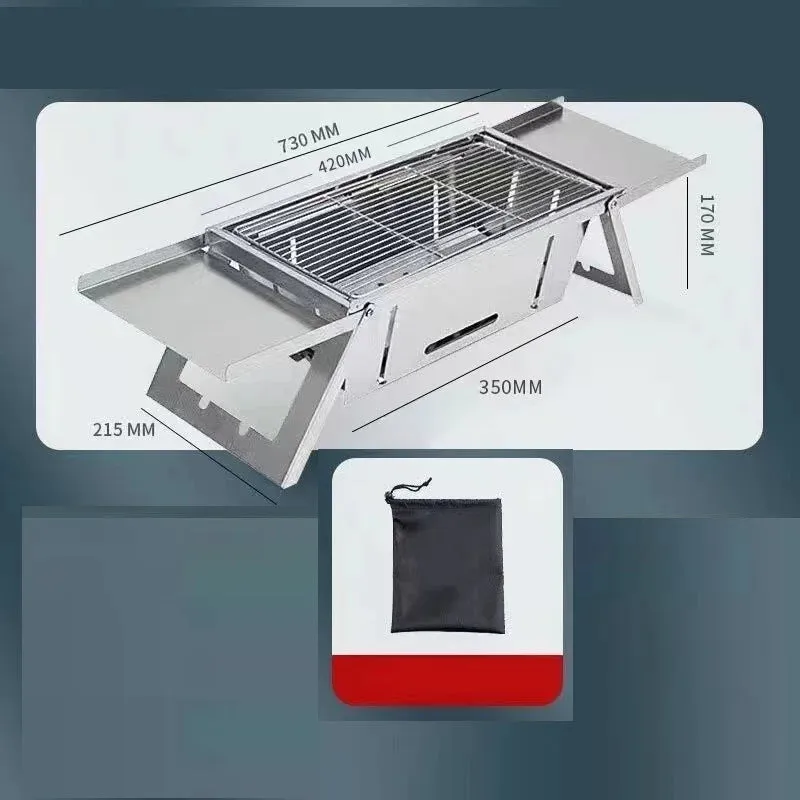 Portable BBQ Grill with Stainless Steel Bracket