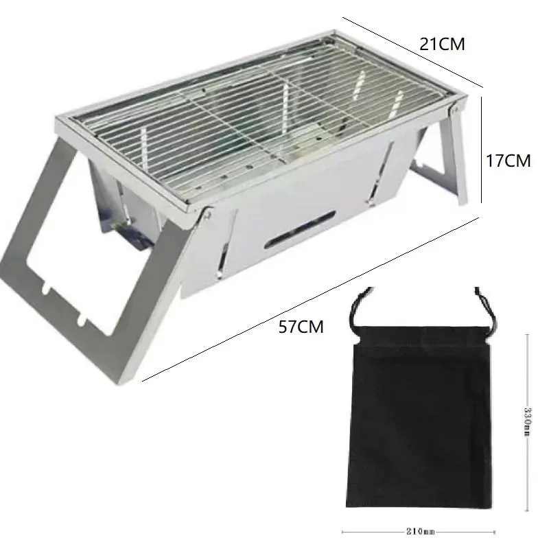 Portable BBQ Grill with Stainless Steel Bracket