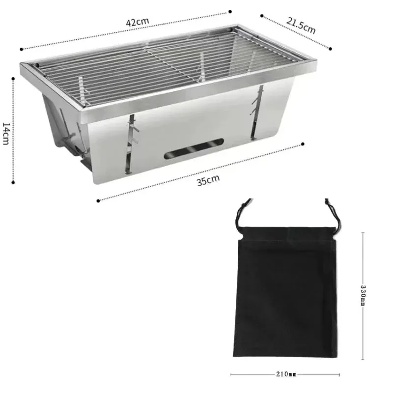 Portable BBQ Grill with Stainless Steel Bracket