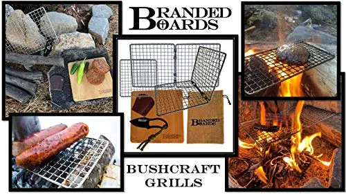 Portable Bushcraft Stainless BBQ Cooking Grill Grate for Camping