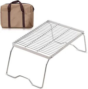 Portable Camping Grill Heavy Duty Folding Campfire Grill Compact Backpack Grill The Perfect Over Fire Grill Ideal for Camping Picnics Backpacking and Festivals,L
