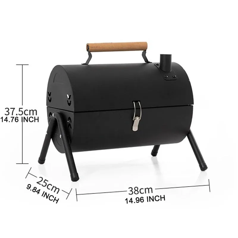 Portable Charcoal BBQ Grill Tabletop Smoker for Outdoor Cooking
