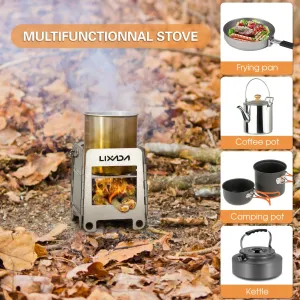 Portable Folding Stainless Steel Wood Stove for Camping and Cooking