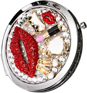 Portable Makeup Mirror Compact Double-Sided Lighted Mirror for Women Folding Design