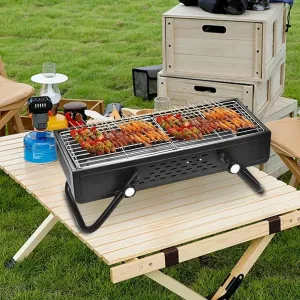Portable Outdoor Smokeless BBQ Grill, Foldable Camping Grill, Charcoal Barbecue Grill