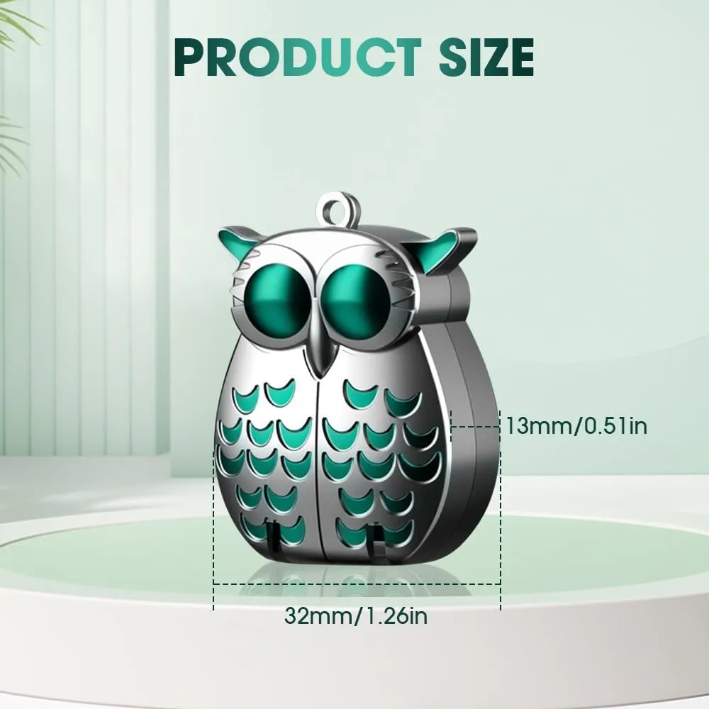 Portable Owl Keychain Nail Clipper, 2025 Upgraded 2-in-1 Foldable Owl Fingernail Clippers with Nail File, Ultra Sharp Stainless Steel Mini Fingernail Clippers for Women and Men (Black)