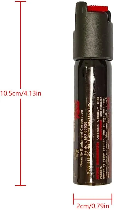 Portable Pepper Spray with Safety Swivel top, 16ft Range, for Safety Protection, Easy to Carry