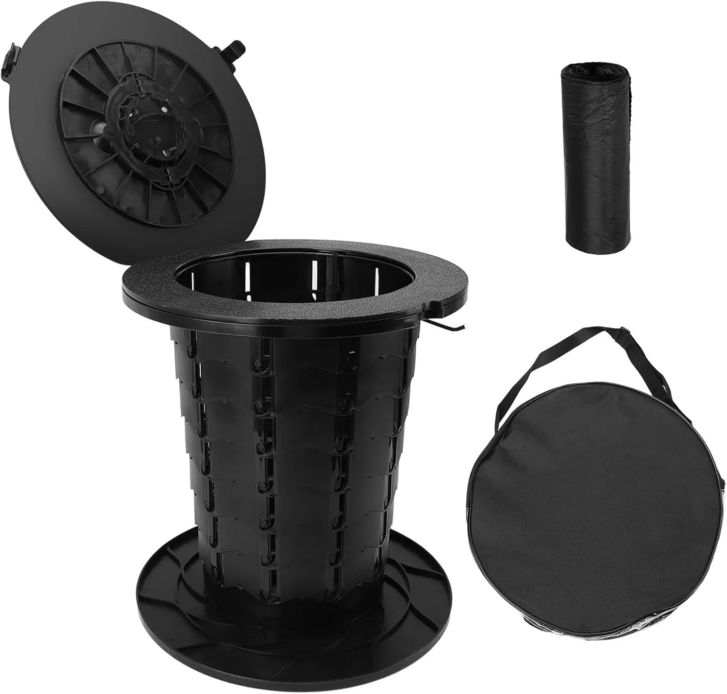 Portable Toilet, Retractable Foldable Camping Toilet Potty with Adjustable Height for Camp Hiking Beach Travel Tent and Emergency Use