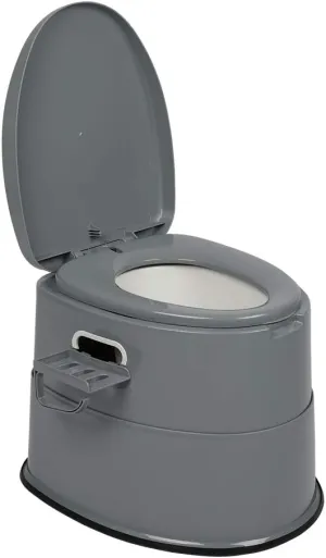 Portable Toilet,Indoor Outdoor Commode w/Detachable Inner Bucket & Removable Paper Holder, Lightweight & Compact for Camping, Boat, Van, Emergency Use