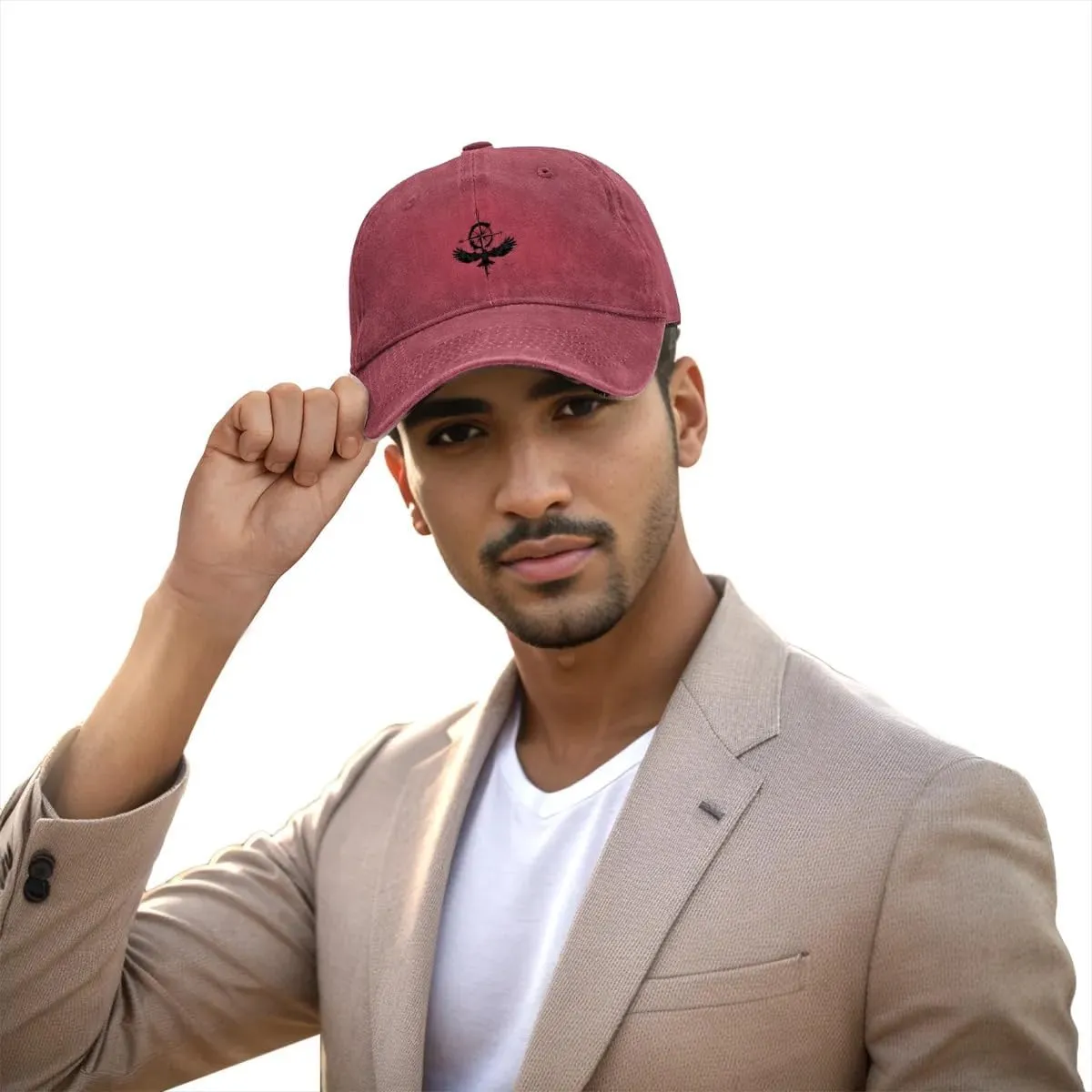 Praying Angel with Wings Vintage Denim hat Baseball Cap Men Women Peak Cap Outdoor Dad Hat