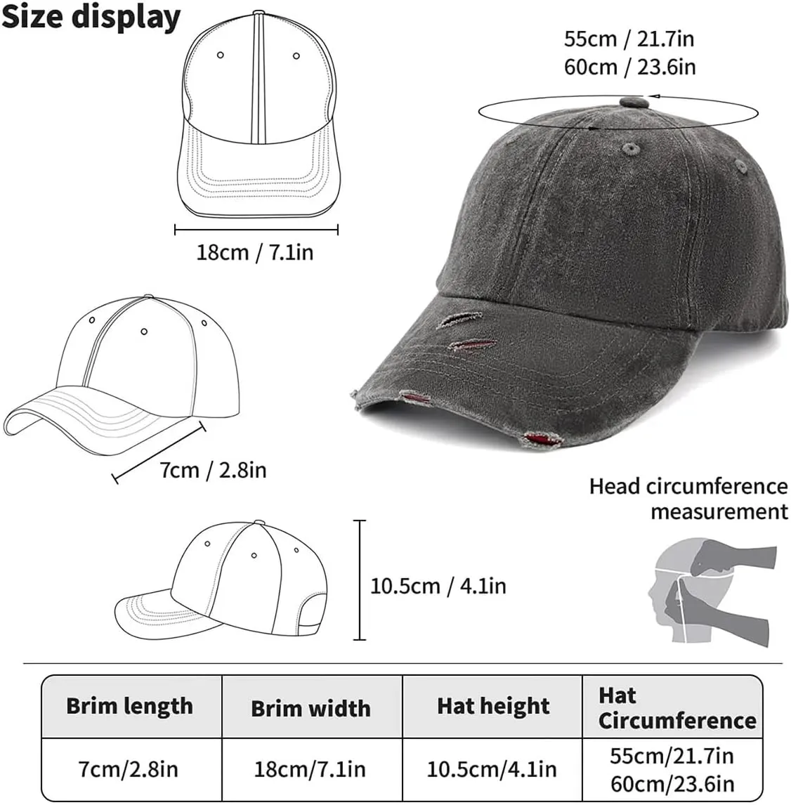 Praying Angel with Wings Vintage Ripped Denim hat Baseball Cap Men Women Peak Cap Outdoor Dad Hat