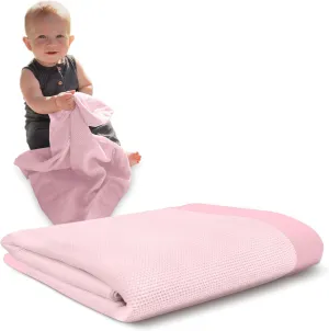Premium Thermal Waffle Baby Blanket - Small Blanket for Newborns & Infants - Soft Mini Comfort Blankie - Ideal for Strollers, Travel and Cuddling - Mint, Nylon Trim (18" x 20")