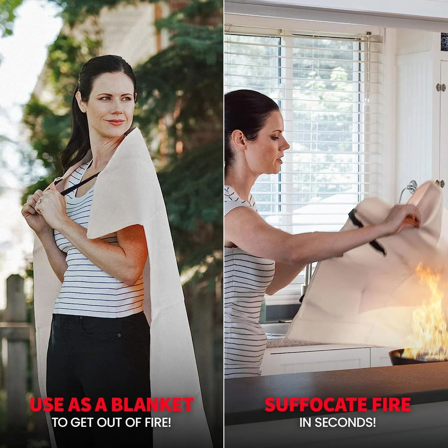 Prepared Hero Emergency Blanket - 1 Pack - Fiberglass Fire Suppression Blanket for Kitchen, Home 39” x 39”