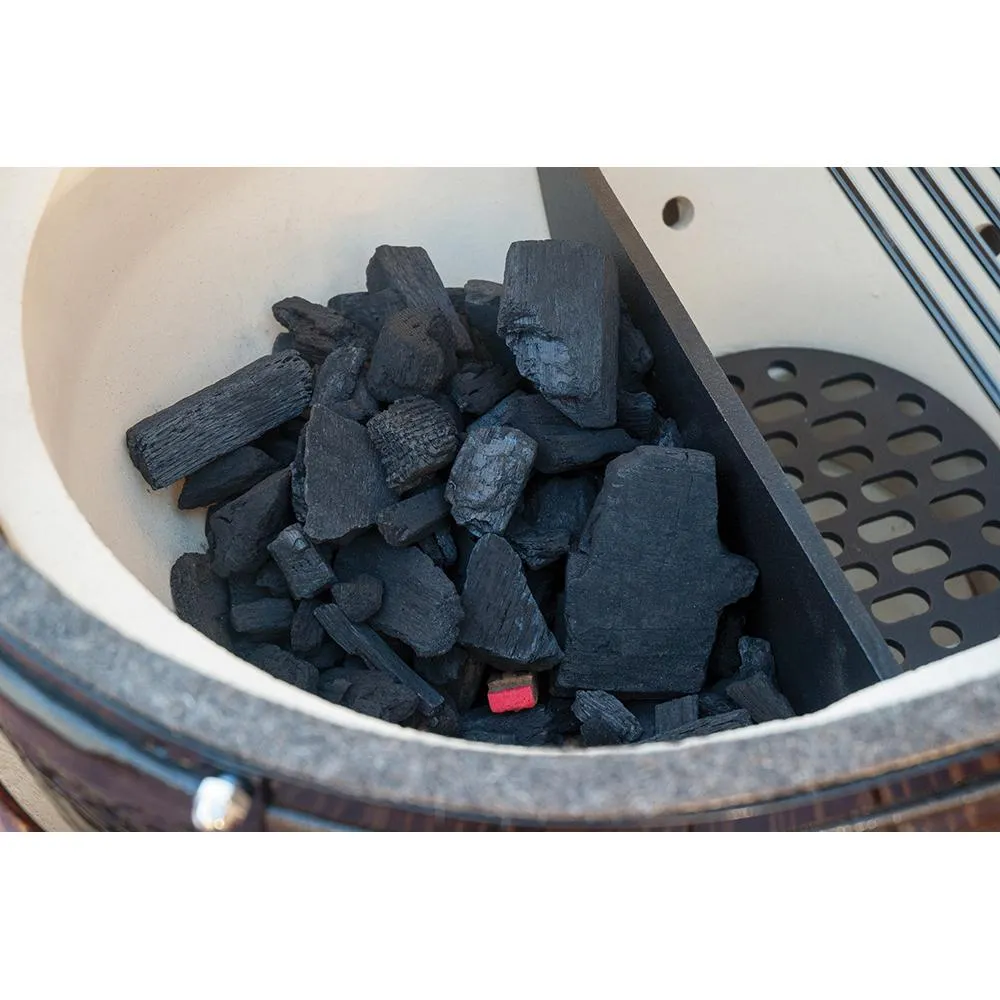 Primo PGCRC Kamado ALL-IN-ONE Round Ceramic Charcoal Grill w/ Grate Lifter