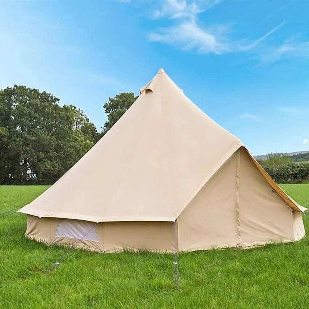 Pyramid Tent Tipi Indian Tent with Sun Shelter 3-4 People Family Tent Outdoor Camping Cotton Tent Luxury Yurt Tent for Mountaineering Hiking Camping