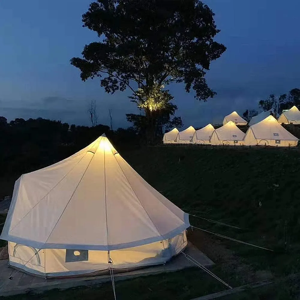 Pyramid Tent Tipi Indian Tent with Sun Shelter 3-4 People Family Tent Outdoor Camping Cotton Tent Luxury Yurt Tent for Mountaineering Hiking Camping