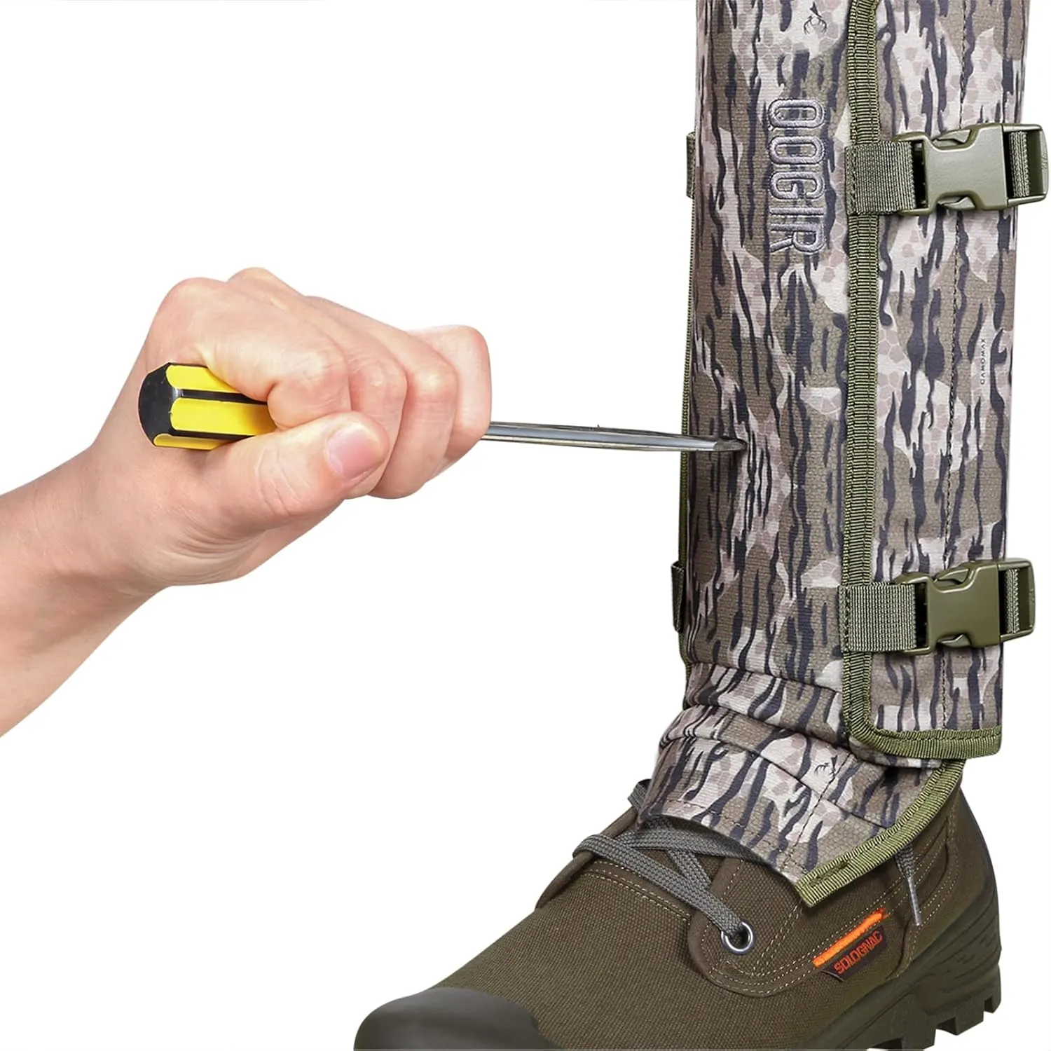 QOGIR Snake Gaiters for Hunting: Durable Snake Guards, Snake Gaiter Leggings for Men & Women, Snake Bite Protection for Lower Legs, Snake Proof Gaiters with Adjustable Size