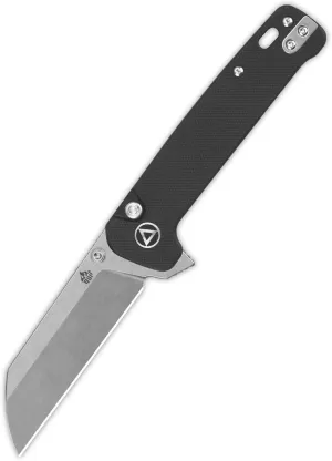 QSP KNIFE Penguin Button Lock Pocket Knife 14C28N Blade goes with G10 and Micarta Handle (stonewashed blade,black G-10 handle)