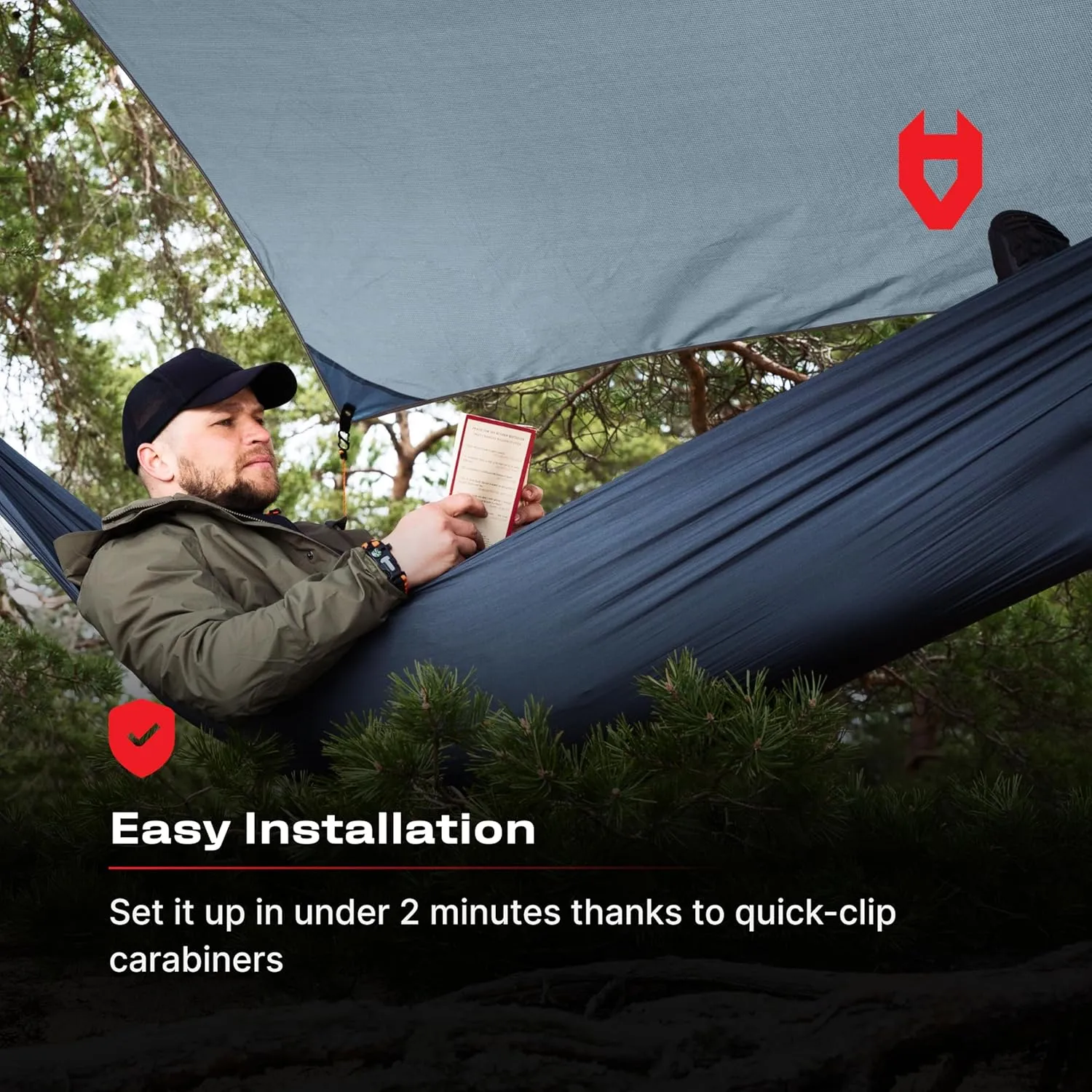 Rain Fly12x10 Lightweight Survival Camping Tarp; 100% Waterproof; Makes a Great Backpacking Tarp or Hammock Shelter; Comes in Multiple Colors, Survival Bracelet Included; Grey