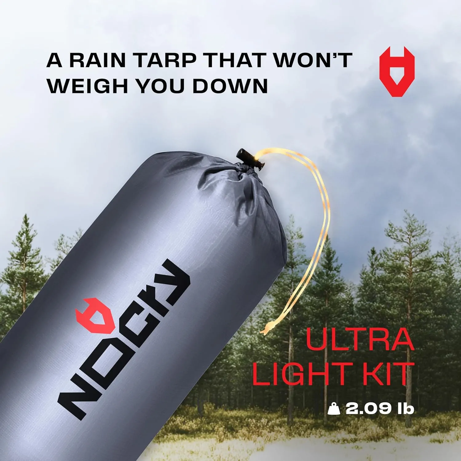 Rain Fly12x10 Lightweight Survival Camping Tarp; 100% Waterproof; Makes a Great Backpacking Tarp or Hammock Shelter; Comes in Multiple Colors, Survival Bracelet Included; Grey