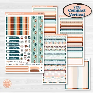 Rainy Day April Kit | 7x9 Compact Vertical Planner Kit Stickers | Sun Showers | KIT-378-H