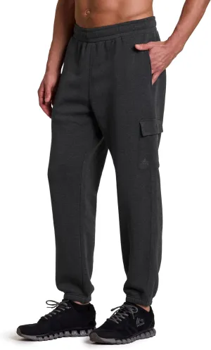 RBX Active Men's Fleece Sweatpants, Cotton Blend Cargo Pants Fleece Joggers Workout Hiking Joggers with Cargo Pockets
