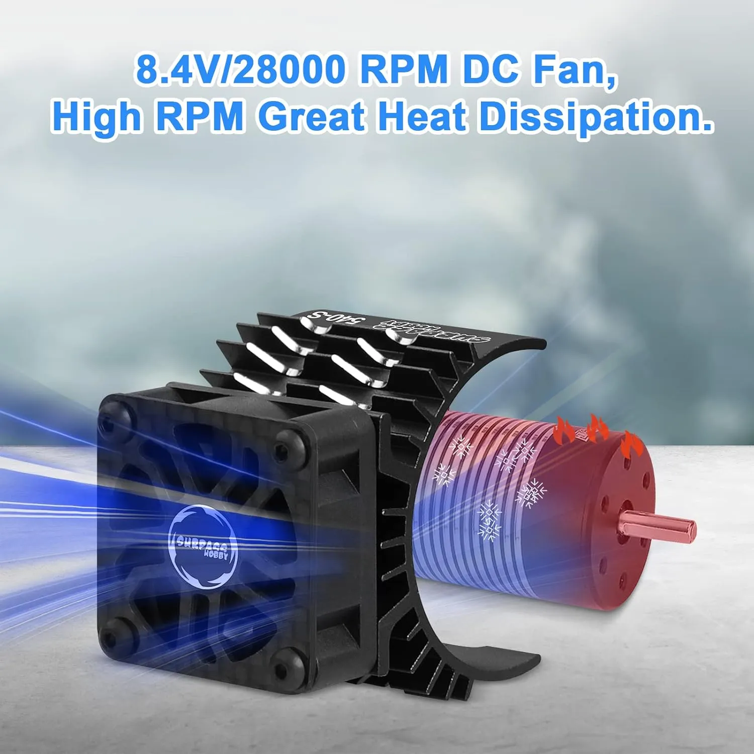 RC Cooling Fans 28000rpm 30mm Motor Fan with Metal Heatsink 3650 3660 540 550 Brushless Motor Replacement Parts for 1/10 RC Car Diameter 36-38mm Brushless Motor