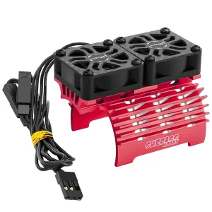 RC Dual 30mm Motor Cooling Fans with Metal Heatsink for 1/8 RC Car, 4068 4076 4082 4092 Brushless Motor, 27000 RPM, 1.18 L/s Airflow, RC Fan, Cooling Fan