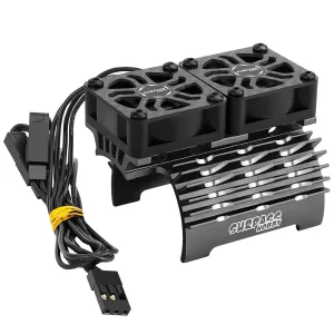 RC Dual 30mm Motor Cooling Fans with Metal Heatsink for 1/8 RC Car, 4068 4076 4082 4092 Brushless Motor, 2.7E 4 RPM, 8.4V DC, RC Model Car Cooling Fan