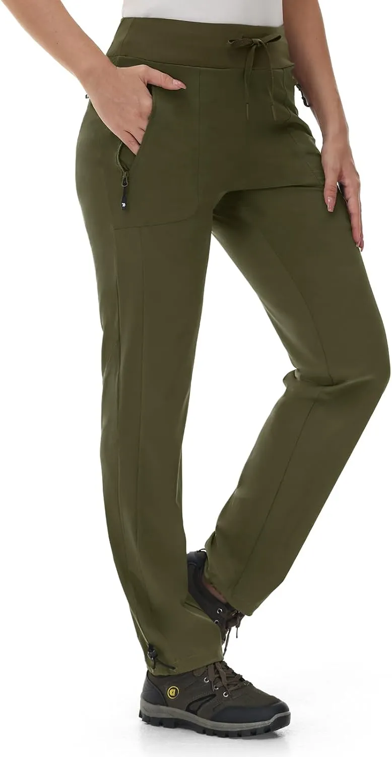 Rdruko Women's Hiking Pants Quick Dry Lightweight Water Resistant Outdoor Pants Athletic Joggers with Zipper Pockets