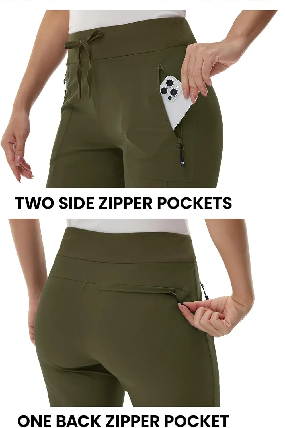 Rdruko Women's Hiking Pants Quick Dry Lightweight Water Resistant Outdoor Pants Athletic Joggers with Zipper Pockets