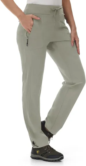 Rdruko Women's Hiking Pants Quick Dry Lightweight Water Resistant Outdoor Pants Athletic Joggers with Zipper Pockets