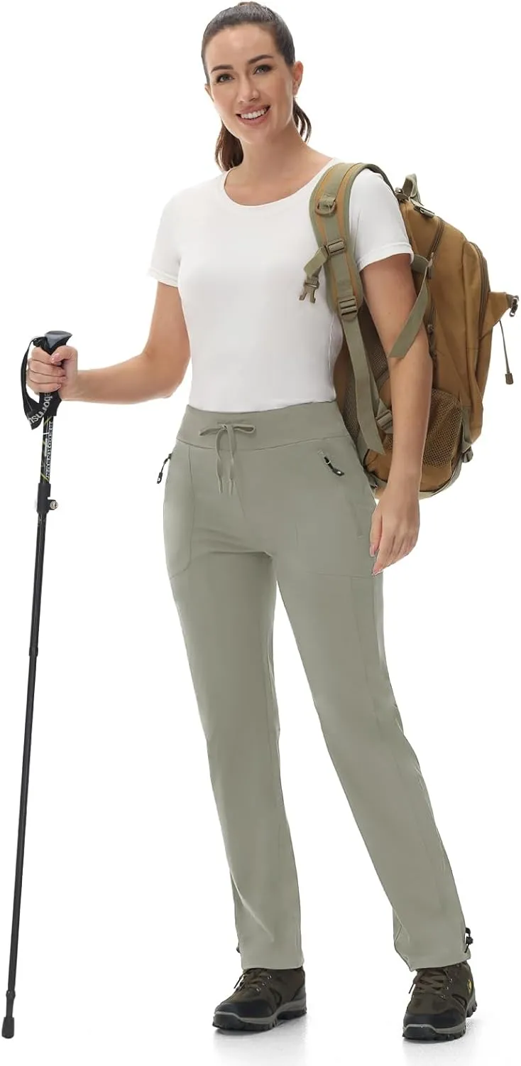 Rdruko Women's Hiking Pants Quick Dry Lightweight Water Resistant Outdoor Pants Athletic Joggers with Zipper Pockets