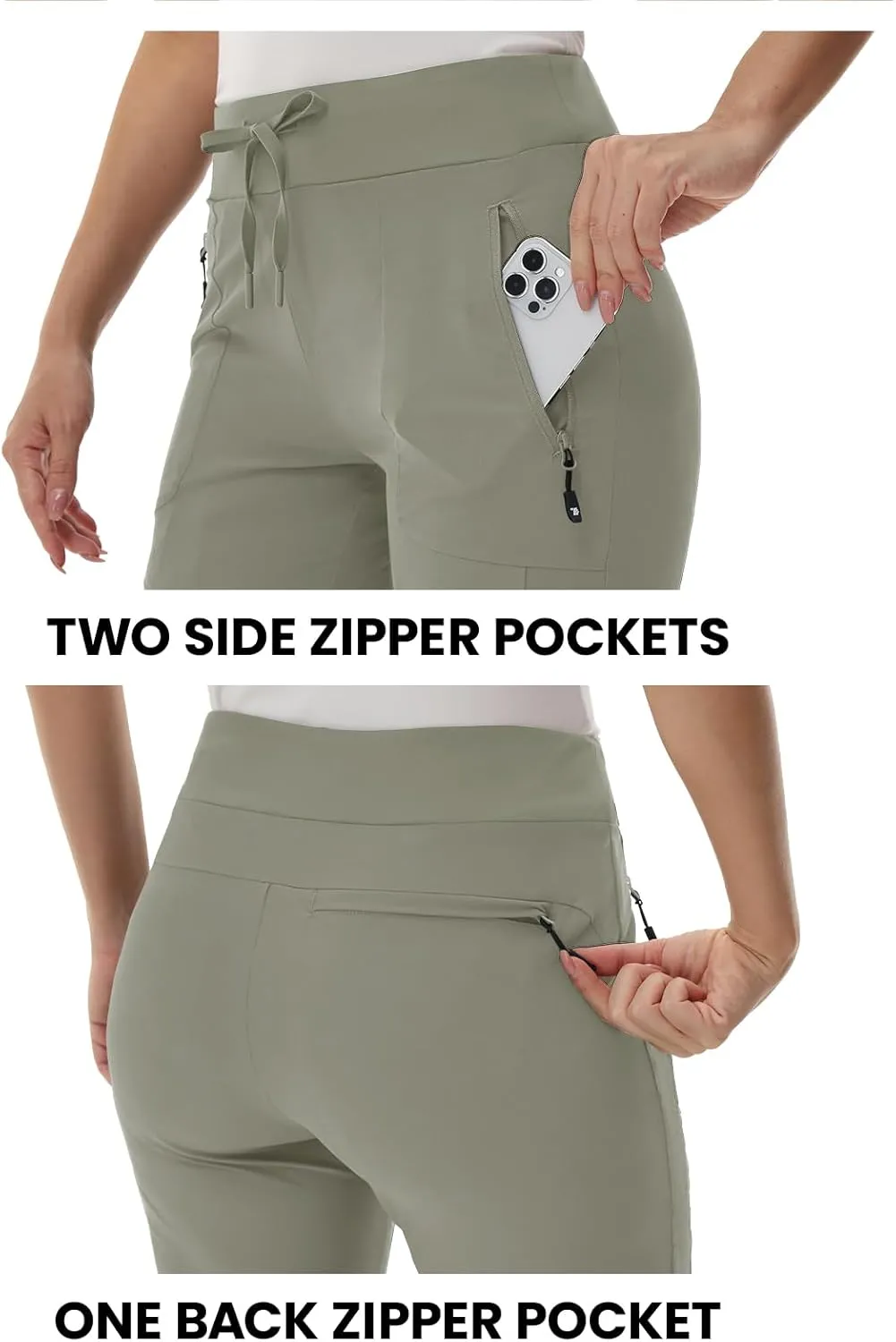 Rdruko Women's Hiking Pants Quick Dry Lightweight Water Resistant Outdoor Pants Athletic Joggers with Zipper Pockets