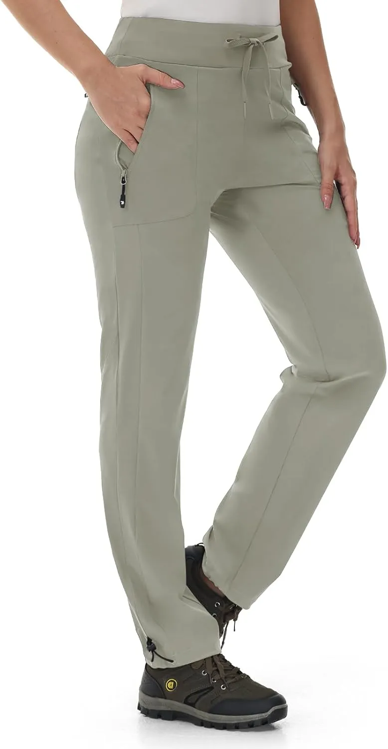 Rdruko Women's Hiking Pants Quick Dry Lightweight Water Resistant Outdoor Pants Athletic Joggers with Zipper Pockets