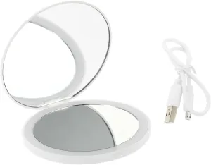 Rechargeable Led Makeup Mirror Compact and Portable High-Definition Handheld Small Mirror for Travel and Everyday Use