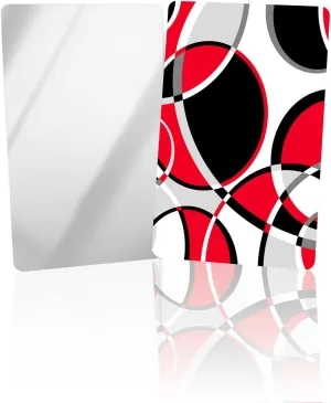 Red Black Geometric Small Compact Mirror for Purse, Abstract Round Modern Art Travel Makeup Mirror for Women Men, Rectangular Handheld Compact Pocket Mirror 2 PCS