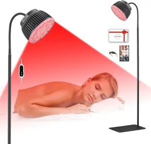 Red Light Therapy Lamp- 660nm Red Light,850nm & 940nm Infrared Light Therapy with Height Adjustable Stand,Timer with Digital Display - Effective for Body Pain and Skin Vitality（B40）