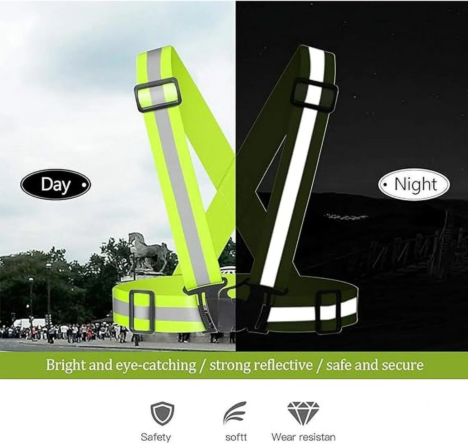 Reflective Safety Vest 2-10 Pack Adjustable High Visible Reflective Running Gear for Night Jogging/Walking/Running