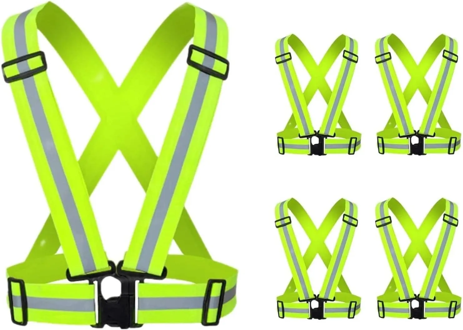 Reflective Safety Vest 2-10 Pack Adjustable High Visible Reflective Running Gear for Night Jogging/Walking/Running