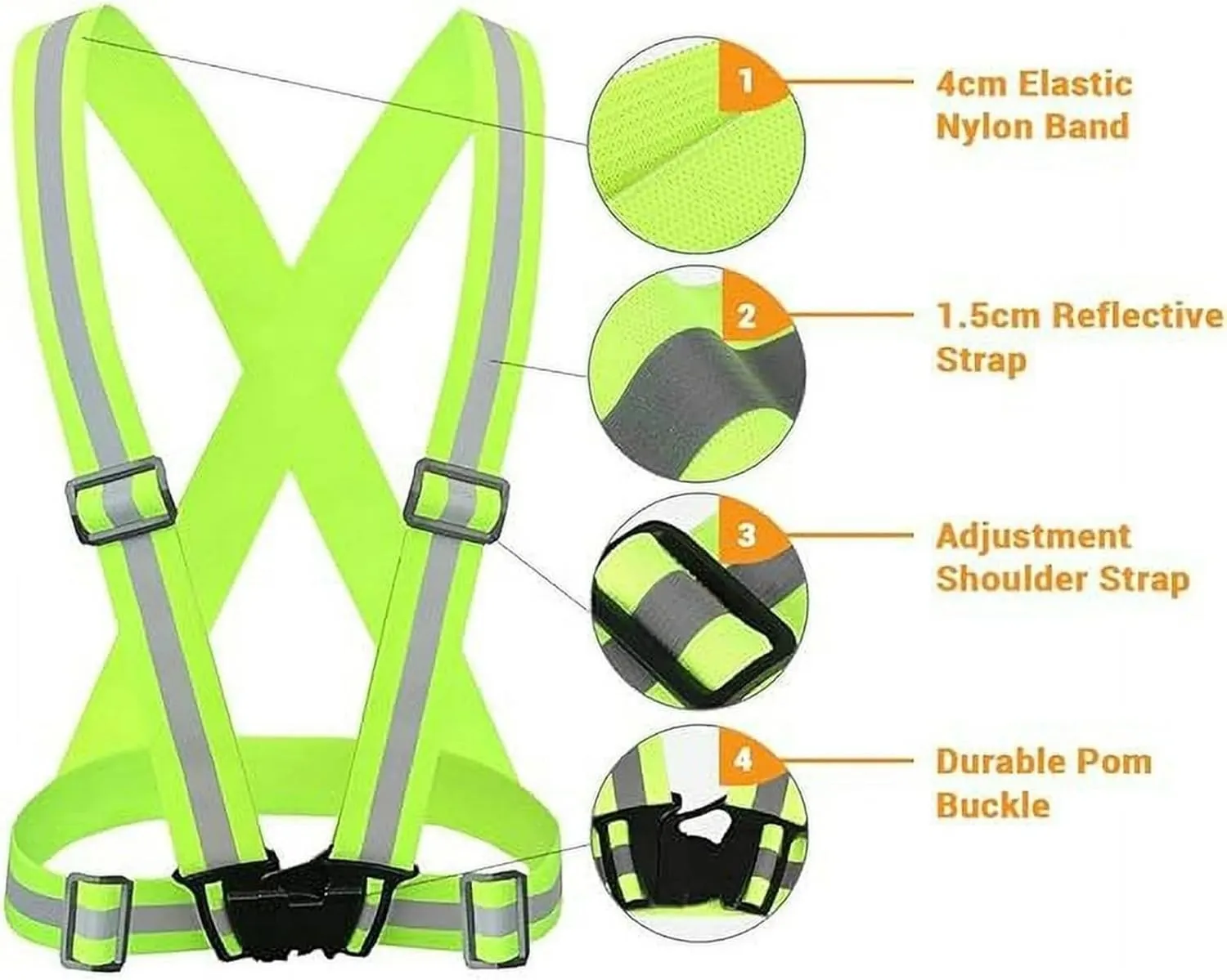 Reflective Safety Vest 2-10 Pack Adjustable High Visible Reflective Running Gear for Night Jogging/Walking/Running