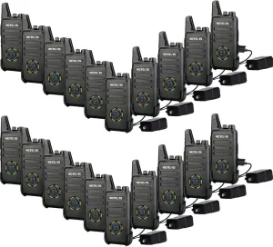 Retevis RT22S Small Walkie Talkies,Two Way Radio Rechargeable,Portable,Channel Display,Hands Free 2 Way Radio for Business Services Warehouse(20 Pack)