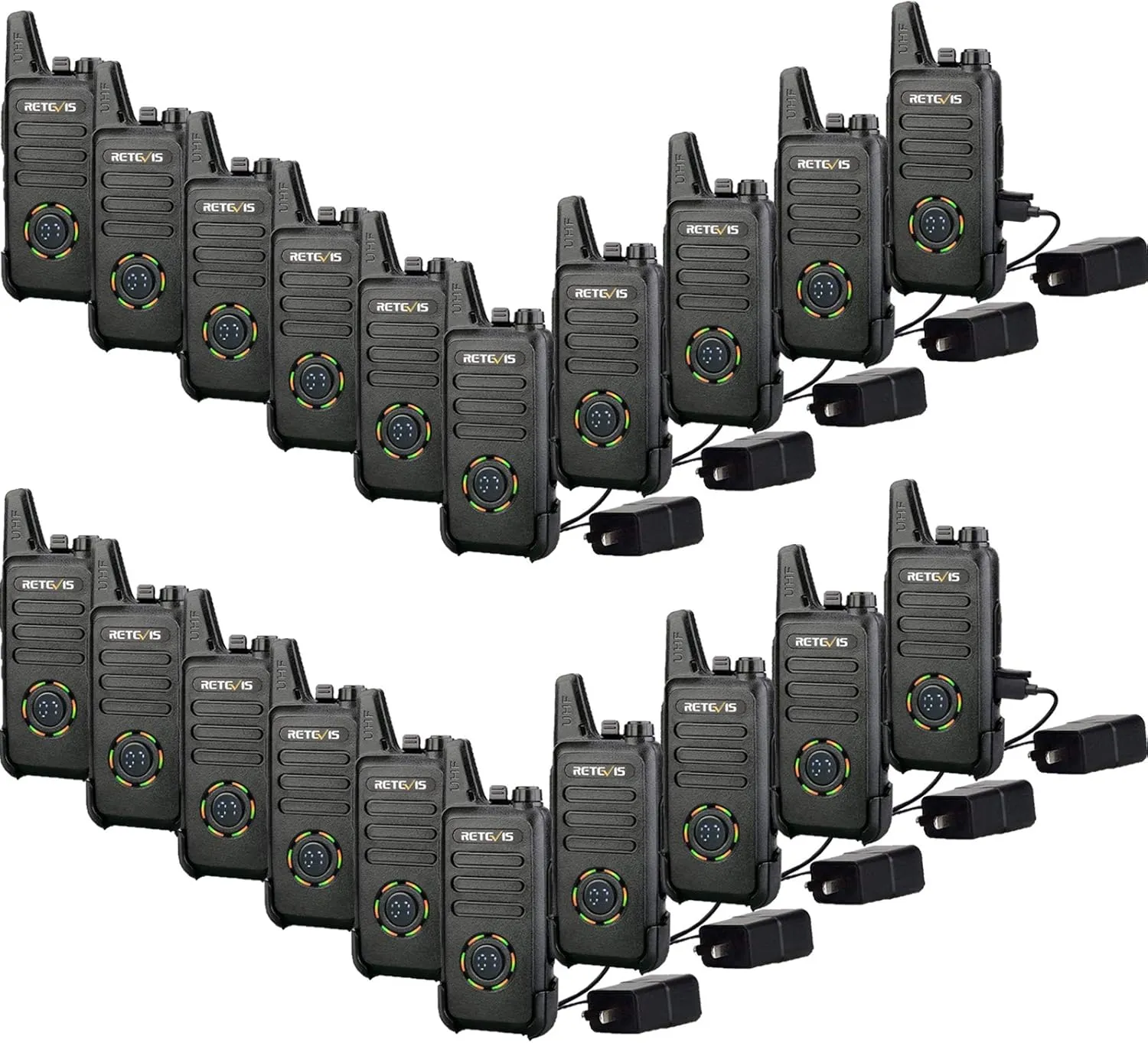 Retevis RT22S Small Walkie Talkies,Two Way Radio Rechargeable,Portable,Channel Display,Hands Free 2 Way Radio for Business Services Warehouse(20 Pack)
