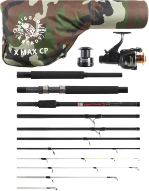 Rigged & Ready X Series Travel Fishing Rods. 6 Super Compact, Multi-Functional, Portable, Spin, Bass, Carp, Lure, Float, Fly Combos   Poles. 4 or 6 Tips & 5 to 25 Techniques Freshwater & Saltwater