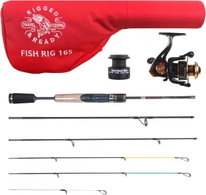 Rigged and Ready Fish Rig Super-Light Compact Travel Rods and Combo. 1 Spinning Multi-Section,1 Telescopic Rod,1 Combination,3 Tip Poles & Case. Bass, Trout, Carp, Small Fresh & Saltwater Fishing