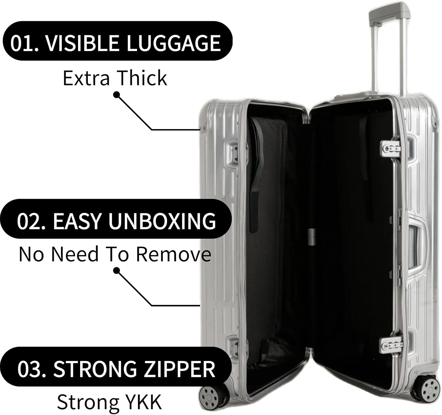 RIMOWA Compatible Clear Luggage Cover Roungecover for Original Cabin Plus 925(923/924), 56
