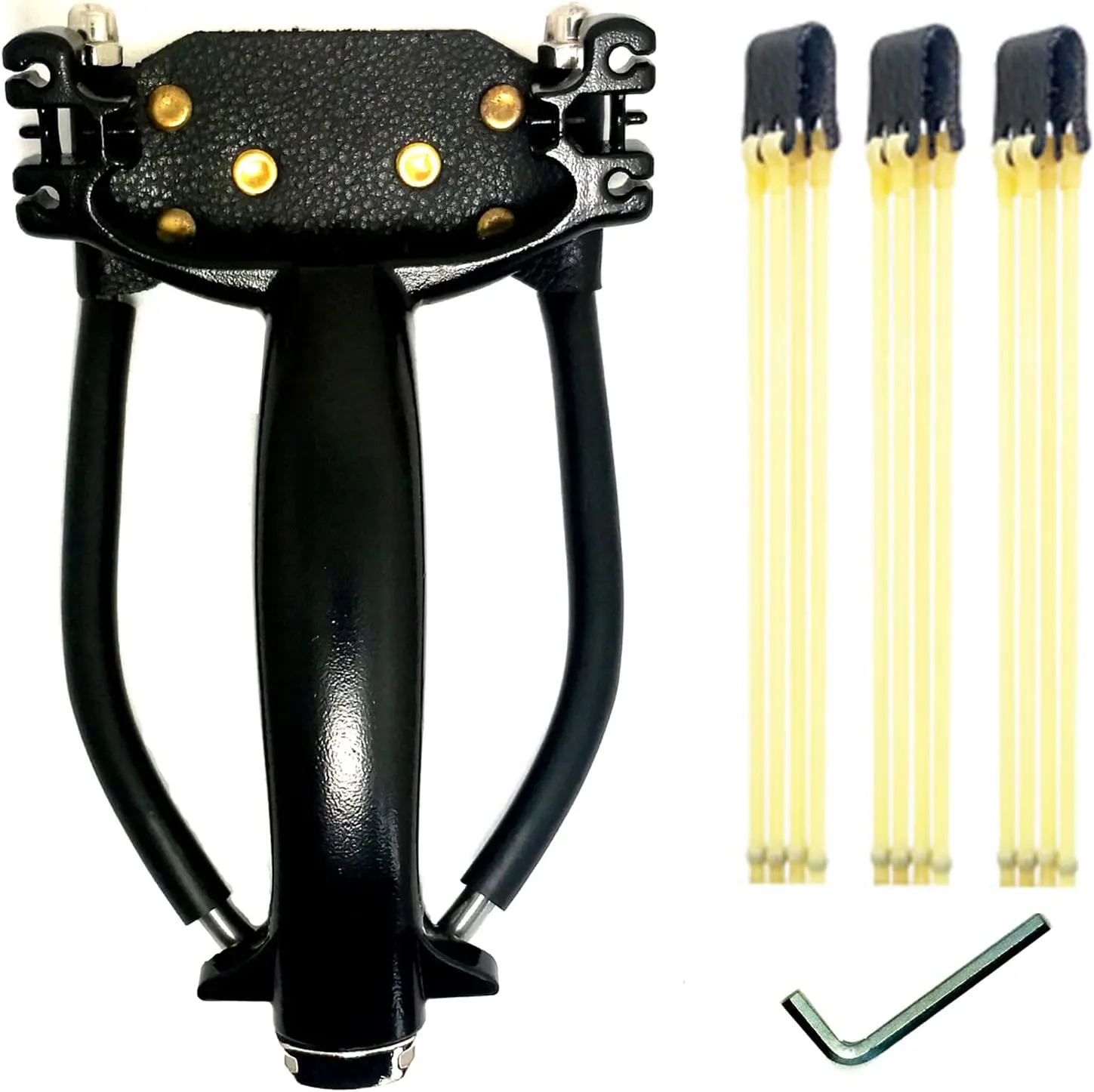 ROCHAN Wrist Folding Slingshot Set Professional Adults Survival Hunting Catapult High Velocity Outdoors Sports Shooting Pocket Sling Shot Aluminum Alloy with 3 Rubber Bands and 160 Ammo
