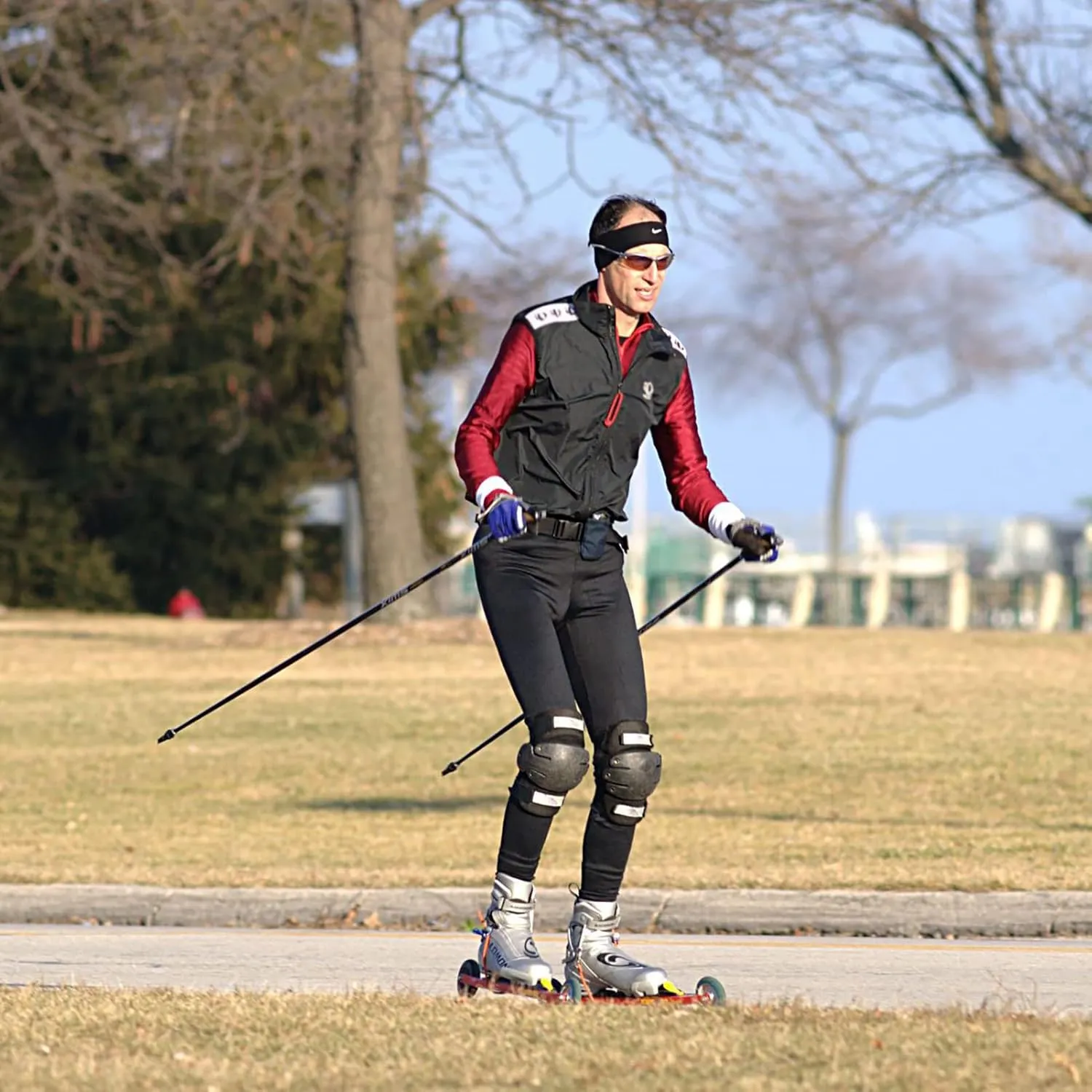 Roller Dryland Dry Skiing Cross-Country Skis Sports Balance Training Board Easy to Put On and Take Off Roller Shoes Freestyle Traditional Land Skiing Kit Outdoor Lei S